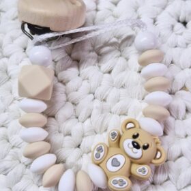 Schnullerkette Teddy beige