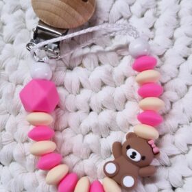 Schnullerkette Teddy mit Schleife
